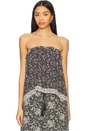 SPELL Little Bird Strapless Top in - Black. Size L (also in M, S, XL, XXL, XXS).