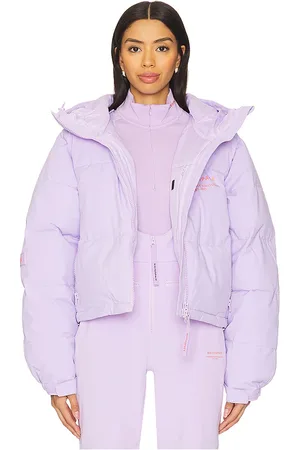 Whitespace Cropped Puffer Jacket in - Lavender. Size L (also in M, S, XS).