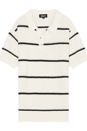 SER.O.YA Samuel Knit Polo Shirt in - White. Size L (also in M, S, XL/1X).