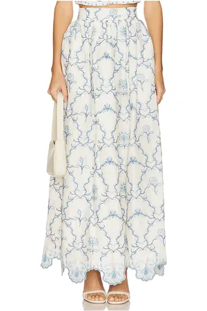 Agua by Agua Bendita Tangelo Maxi Skirt in - Ivory. Size M (also in S, XL, XS).