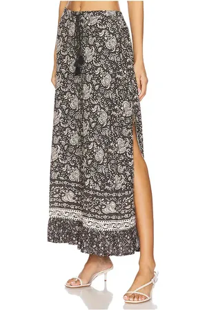 SPELL Little Bird Skirt in - Black. Size L (also in M, S, XL, XS, XXL, XXS).