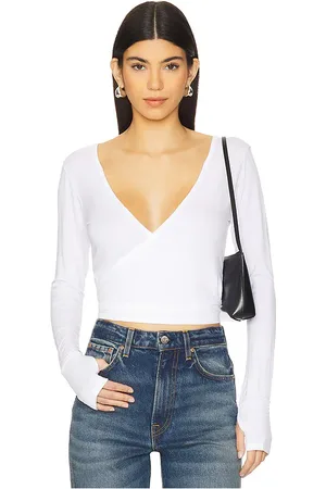 Michael Lauren Aziel Long Sleeve Cross Front Top in - . Size L (also in M, S, XL, XS).