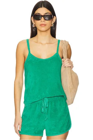 Bobi Cami Top in - Green. Size L (also in M, S, XL, XS).