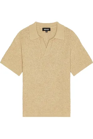 SER.O.YA Alexander Knit Polo Shirt in - Brown. Size L (also in S, XL/1X).