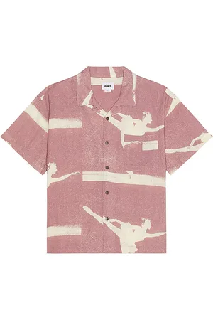 Obey Jacques Woven Shirt in - Pink. Size L (also in M, S, XL/1X).