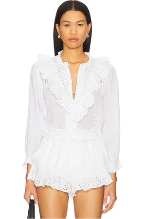 Show Me Your Mumu French Blouse in - White. Size L (also in M, XL).