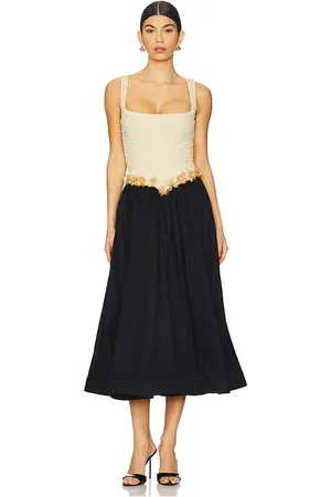 PATBO Papillon Midi Dress in - Black,Beige. Size M (also in S, XS).