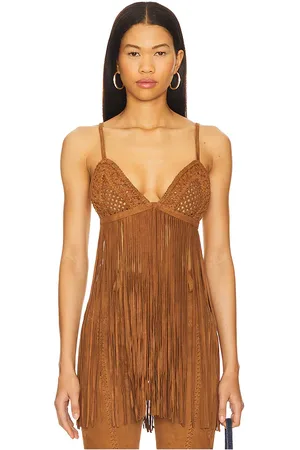Retrofete Jacinta Suede Fringe Bra in - . Size XS (also in S).