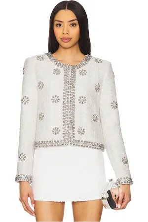 ALICE+OLIVIA Kidman Jacket in - White. Size L (also in M, S, XL, XS).