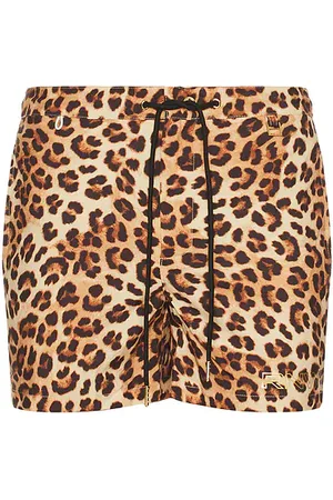 Runaway The Label Amalfi Boardshort in Leopard in - Brown. Size L (also in M, S, XL/1X).