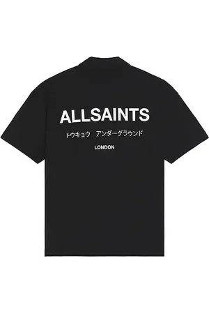 AllSaints Underground Polo Shirt in - Black. Size L (also in M, S).