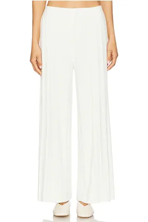Barefoot Dreams CozyChic Ultra Light Palazzo Pant in - White. Size L (also in M, S, XL, XS).