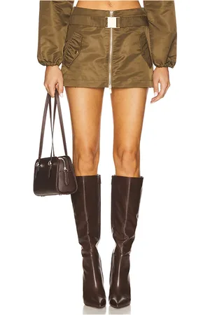 Hudson X Brooks Nader Grace Ann Micreaux Mini Skirt in - Army. Size 24 (also in 25, 26, 27, 28, 29, 31, 32).