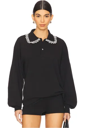 Tanner Fletcher Cletus Lace Trim Long Sleeve Polo in - . Size M (also in S, XS).