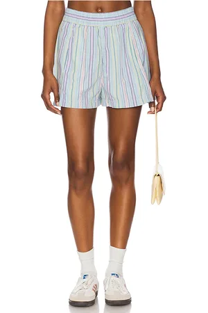 Free People Get Free Striped Pull On Short in - Blue. Size L (also in M, S, XL, XS).