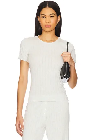 Leset Slim Fit Tee in - Light Grey. Size L (also in M, S, XL, XS).