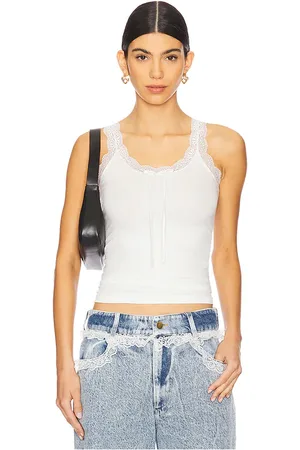 Tanner Fletcher Flo Lace Trim Tank Top in - . Size L (also in M, S, XS).