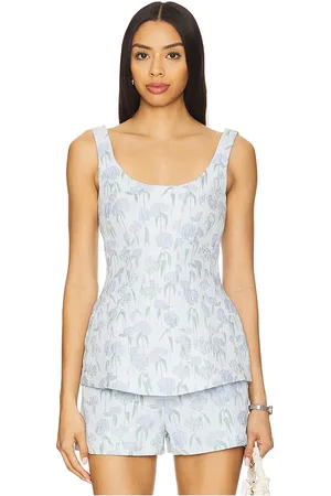 Amanda Uprichard Empire Top in - Baby Blue. Size L (also in M, S, XS).