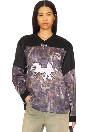 Jaded London Resident Hater Hockey Top in - Brown. Size L (also in M, S, XL, XS, XXS).