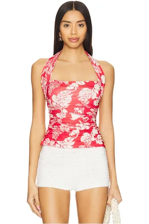 Free People Tommie Knit Top in - Red. Size L (also in M, S, XL, XS).