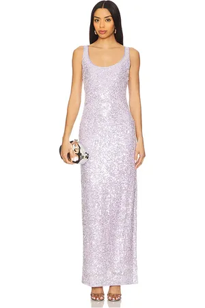 Milly Tatum Stretch Shimmer Sequins Maxi Dress in - Lavender. Size 0 (also in 6).