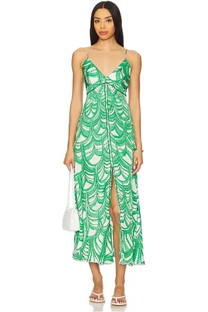 POUPETTE ST BARTH Denise Maxi Dress in - Green. Size L (also in M, S).