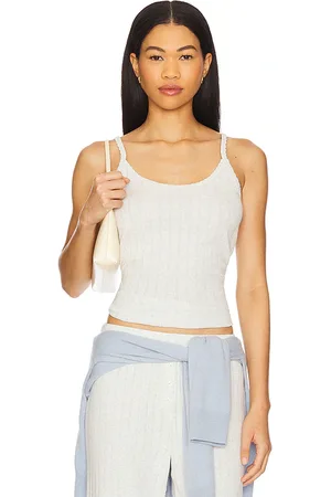 Leset Classic Tank Top in - Light Grey. Size L (also in M, S, XL, XS).