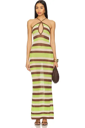 Seven Wonders Hazel Maxi Dress in - Brown, Green. Size L (also in M, S, XS).