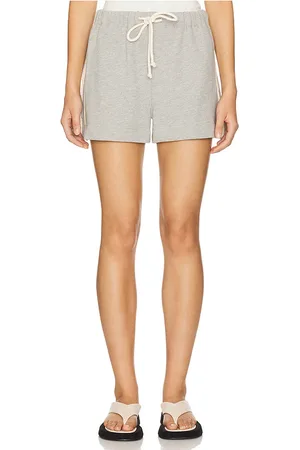 Donni. The Stripe Eco-terry Short in - Light Grey. Size L (also in M, S, XL, XS).
