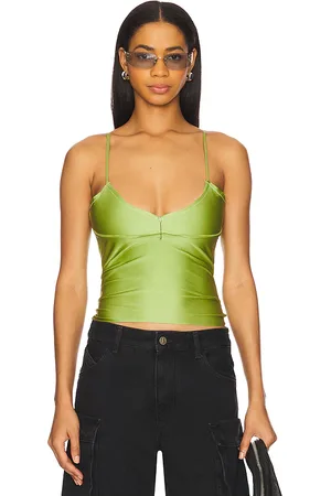 Sami Miro Double Layer Tank Top in - Green. Size L (also in M, S, XS).