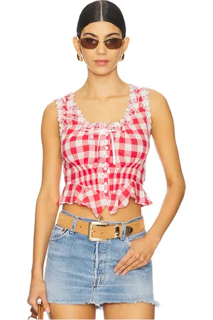 Frankies Bikinis X Bella Hadid Fleetwood Top in - Red. Size L (also in M, S, XS).