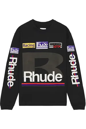 Rhude Petrol Patch Long Sleeve Tee in - Black. Size L (also in M).