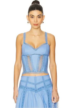CHARO RUIZ IBIZA Poppy Top in - Blue. Size L (also in S, XS).
