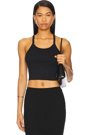 ÉTERNE Cropped Rib Tank Top in - . Size L (also in M, S, XL).