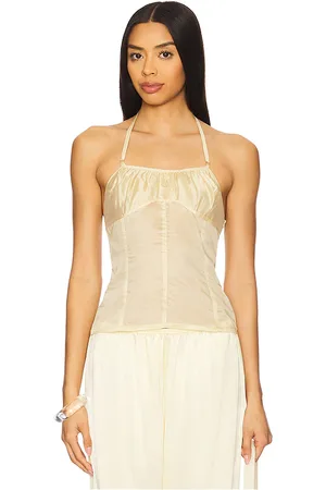 Belle Flore Top in - Lemon. Size L (also in M, S, XL, XS).