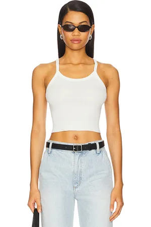 ÉTERNE Cropped Rib Tank Top in - . Size L (also in M, XL).