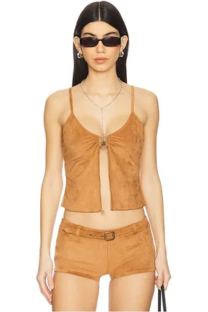 Frankies Bikinis X Bella Hadid Lucy Top in - Tan. Size L (also in M).