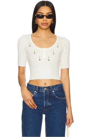 JoosTricot Pointelle Crop Top in - . Size L (also in M, S, XS).
