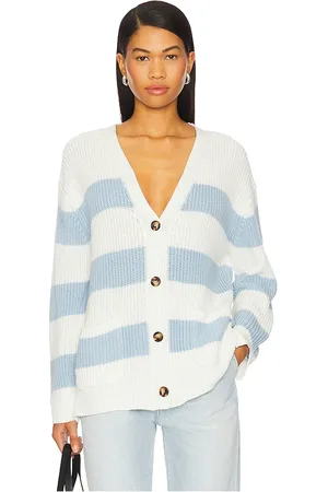 Line Mckay Cardigan in - White,Baby Blue. Size L (also in M, S).