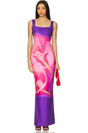 Runaway The Label Makiko Maxi Dress in - Pink, Purple. Size L (also in M, S, XL, XS).