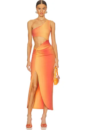 OW Isabel Dress in - Orange. Size L (also in M, S, XL).
