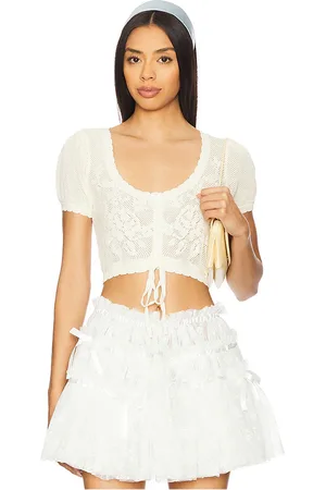 yuhan wang Rose Knitted Puff Top in - . Size L (also in M, S).