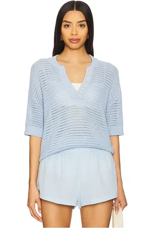 Varley Callie Knit Top in - Baby Blue. Size M (also in S).