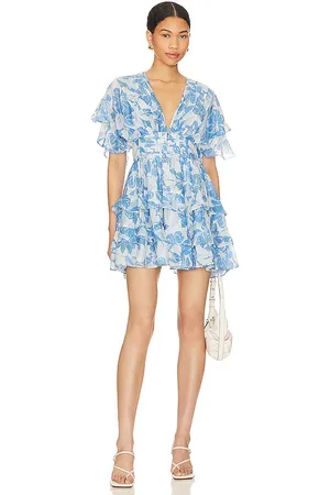 Tularosa Tate Mini Dress in - Blue. Size L (also in M, S, XL, XS).