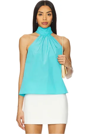 Amanda Uprichard Fontana Top in - Blue. Size L (also in M, S, XL, XS).