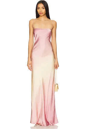 GOOD AMERICAN Satin Slip Maxi Dress in - Pink. Size L (also in S, XL/1X).