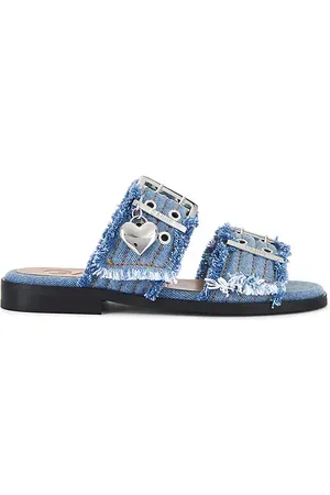 Ganni Feminine Buckle Sandal in - Blue. Size 37 (also in 38, 39, 40, 41).