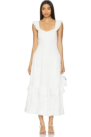LOVESHACKFANCY Brin Dress in - White. Size XL (also in XXL).