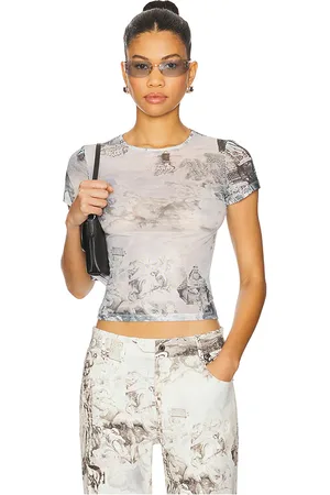 Miaou X REVOLVE Mini Tee in - Grey. Size L (also in M, S, XL, XS).