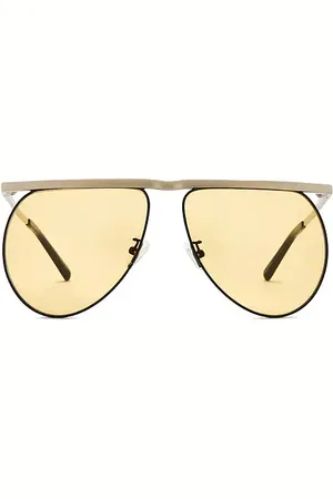 The Attico Mina Sunglasses in Silver Black & Peach - Metallic Silver. Size all.
